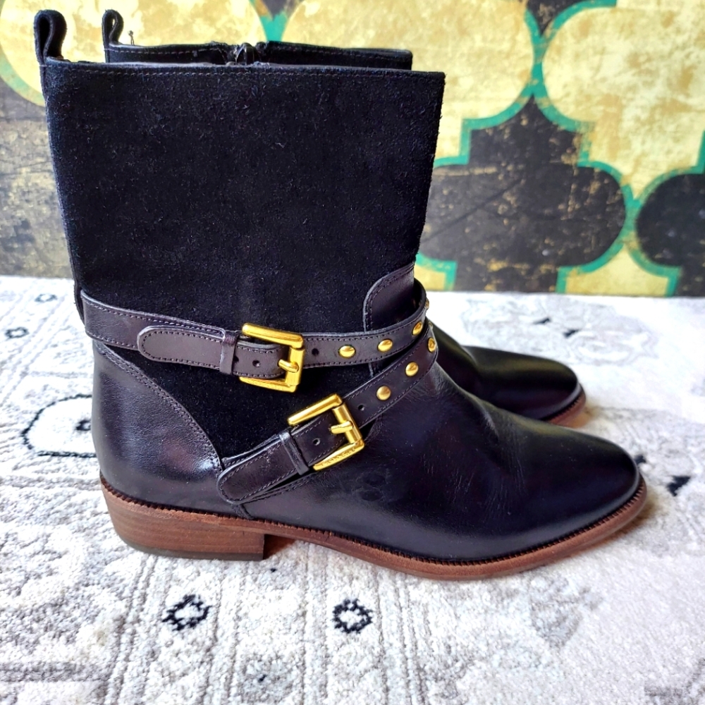 Coach Liliana Leather & Suede Booties